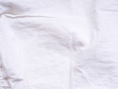 Kumaş pamuk keten beyaz arkaplan dokusu. Metnin ve tasarımın için boşluk kopyala