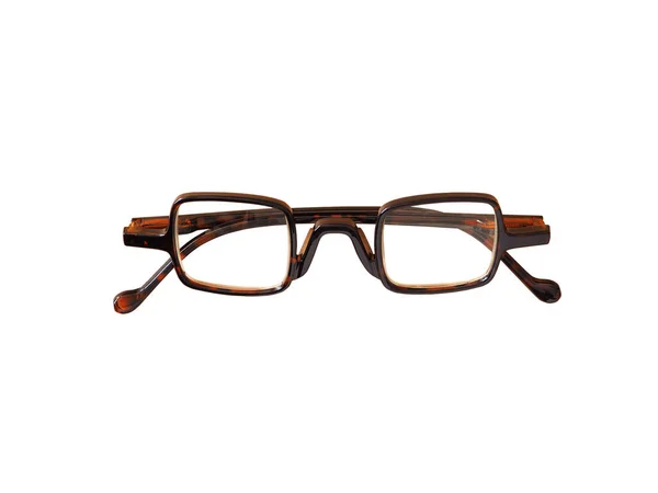 Schildpatt Vierkantige Brille Vintage Stil Isoliert Auf Weißem Hintergrund — Stockfoto