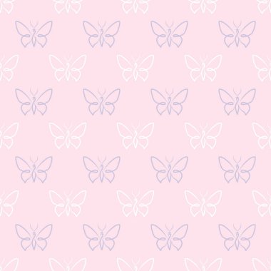 Pastel kelebeği pürüzsüz tekrarlanan desen arka plan, basit vektör kelebek deseni.