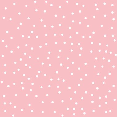 Pembe ve beyaz noktalar, dağınık polka deseni, rastgele küçük noktalar, soyut basit kız arkaplan.