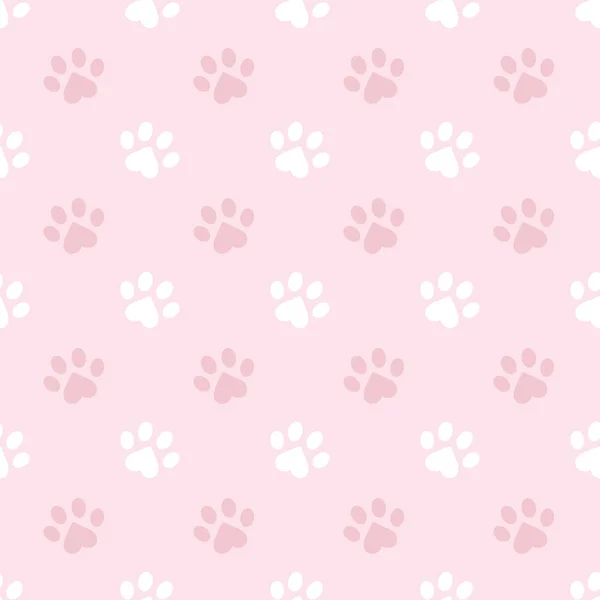 Pastel Roze Poot Patroon Voor Huisdieren Schattig Herhaling Patroon Vector — Stockvector