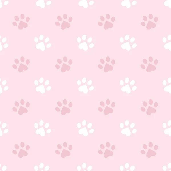 Padrão Pata Rosa Pastel Para Animais Estimação Projeto Fundo Vetor —  Vetores de Stock