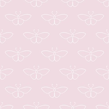 Beyaz ve pembe pastel pürüzsüz arka plan dizaynı, basit güve deseni.