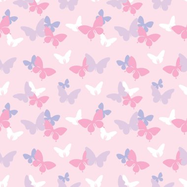 Vektör pastel kelebek deseni. Soyut, pürüzsüz bir arkaplan. Deseni tekrarla.