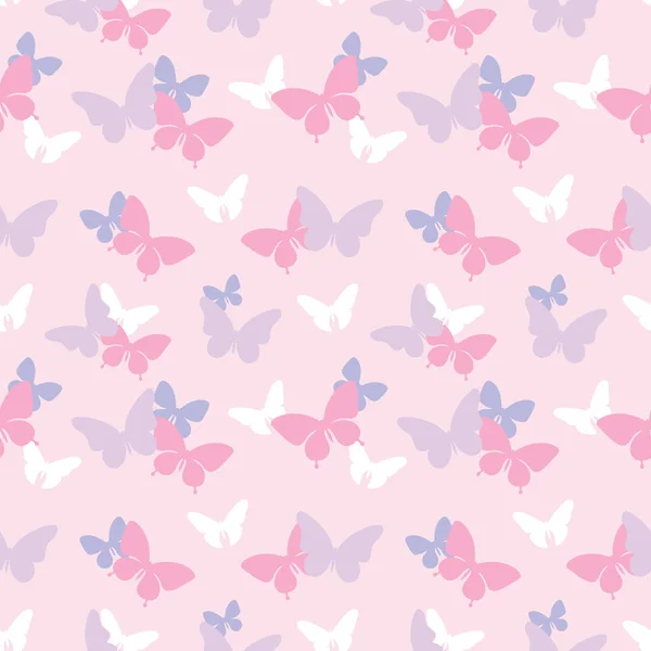 Patrón Mariposas Pastel Vectorial Fondo Sin Costuras Abstracto Repetir Patrón — Vector de stock