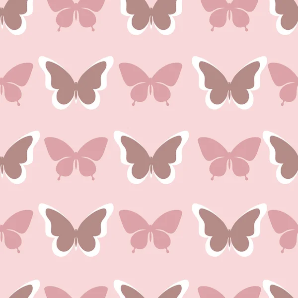 Papillon Brun Motif Répétition Sans Couture Fond Motif Répétition — Image vectorielle