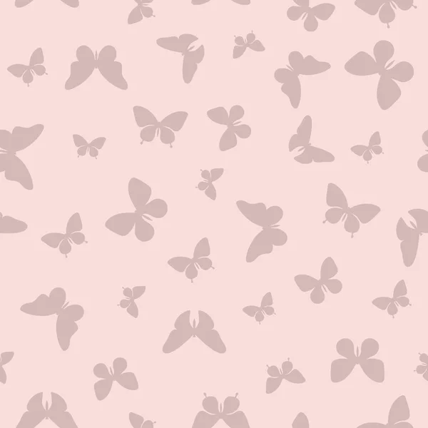 Nude Butterfly Repeat Pattern Design Zufällige Schmetterlingssilhouette — Stockvektor