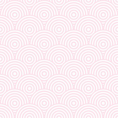 Pastel pembe deco balık pulu tasarımı, şablon arka planı. Kusursuz tekrarlayan daireler. Kusursuz pembe doku..