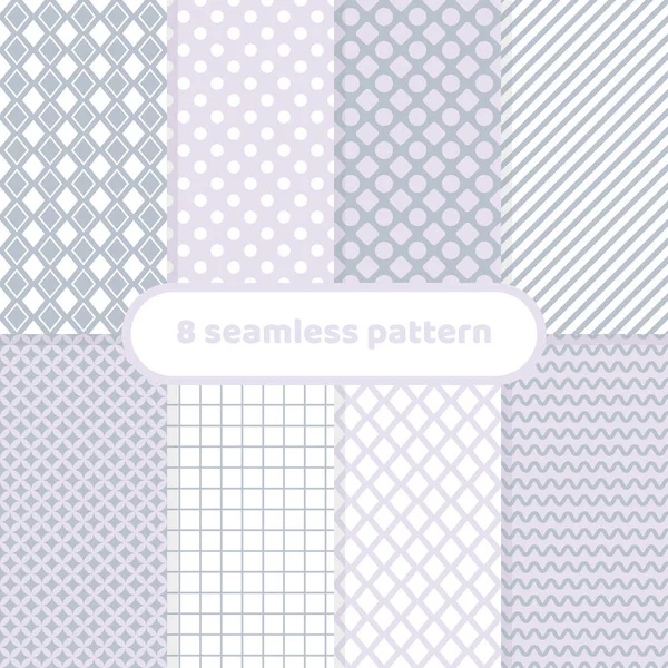 Niedliche verschiedene geometrische Muster, abstrakte Muster, Pastell — Stockvektor