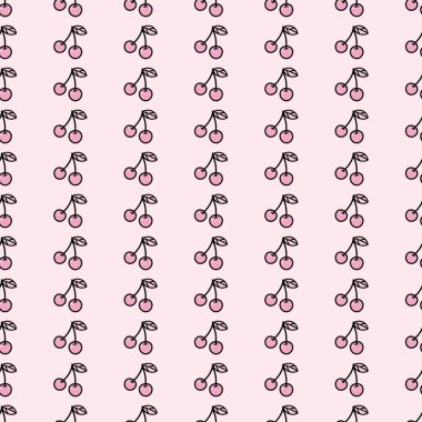 Renkli kiraz desenli tekrar dizaynı, şirin kiraz desenli arkaplan.