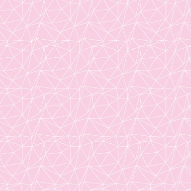 Üçgenlerden gelen geometrik dikişsiz desen. Pembe vektör çizimi. Arka planı tekrarla.