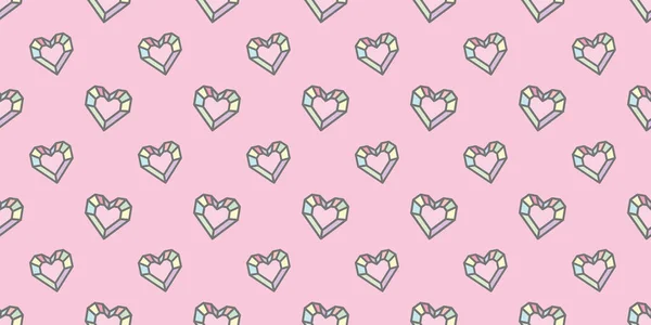 Lindo Fondo Patrón Repetición Femenina Sin Costuras Fondo Rosa Corazones — Archivo Imágenes Vectoriales