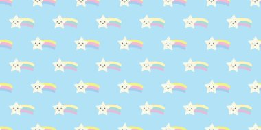 Şirin kayan yıldız pürüzsüz tekrarlanan model vektör arkaplanı.