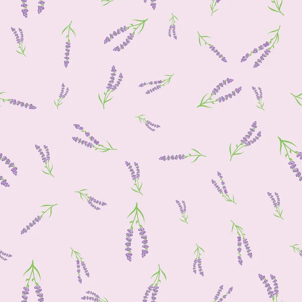 Niedliche Florale Lavendel Nahtlos Wiederholen Muster Hintergrund Vektormusterswatch Ideal Für — Stockvektor