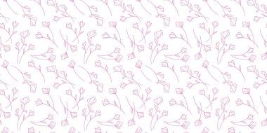 Pembe çiçek desenli arka plan tasarımı. Pastel pembe çiçek karalamaları.