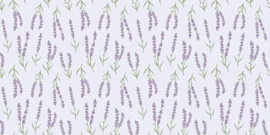 Lavanta desensiz arka plan tekrarı. Vektör lavanta sonsuz tekrar.