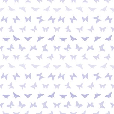 Mor kelebek pürüzsüz tekrar örüntüsü vektörü. Şirin kelebekler..