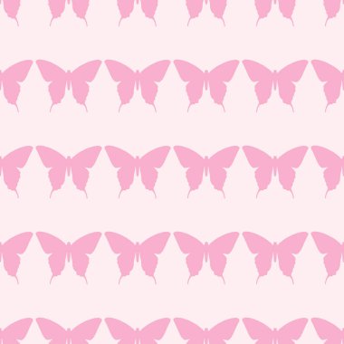 Pembe kelebek pürüzsüz tekrarlanan şablon arka plan vektörü, sonsuz tekrar.