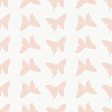 Pastel renkli kelebek silueti kusursuz tekrarlanmayan desen tasarımı.