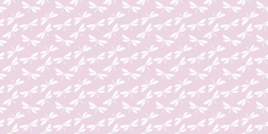 Pembe ve beyaz basit yusufçuk sineği. Kusursuz bir arka plan, yusufçuk silueti..