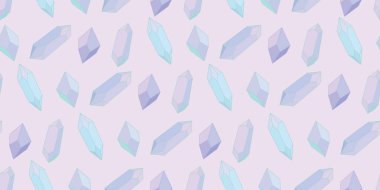 Kusursuz kristal kuvars tekrar model vektör arkaplan mor ve mavi