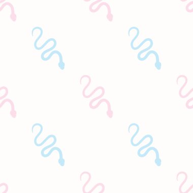 Kusursuz tekrarlama dizaynı, vektör tekrarlama deseni. Tatlı pastel yılanlar..