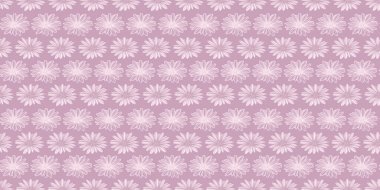 Çiçeksiz papatya deseni, kusursuz vektör arkaplan, sevimli çiçek illüstrasyon duvar kağıdı. Pembe pastel çiçekler..