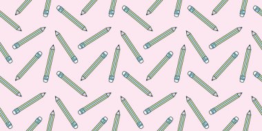 Kalemsiz tekrar desen vektör arkaplanı, renkli kalem duvar kağıdı