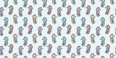 Denizatı deseni, vektör arkaplanı, yaz duvar kağıdı, el yapımı denizatları.