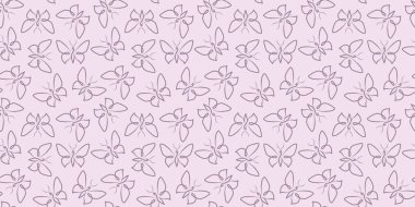 Pastel kelebek arka planı, vektör deseni, rastgele kelebek simgeleri, kusursuz yineleme.