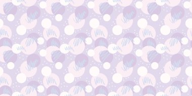 Mor soyut tekrarlama şablonu arka planı, şirin duvar kağıdı, desenli rastgele daireler,