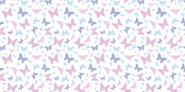 Kelebek silueti pürüzsüz vektör desenli arka plan, pastel renkli sevimli rastgele bahar deseni, vektör kelebekleri, tekrar duvar kağıdı