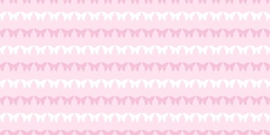 Kelebek silueti, kusursuz vektör desenli arka plan, pastel renkli şirin yay deseni, vektör kelebekleri, tekrar eden duvar kağıdı.