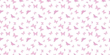 Kelebek silueti, kusursuz vektör desenli arka plan, pastel renkli şirin yay deseni, vektör kelebekleri, tekrar eden duvar kağıdı.