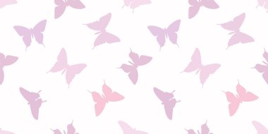 Kelebek silueti, kusursuz vektör desenli arka plan, pastel renkli şirin yay deseni, vektör kelebekleri, tekrar eden duvar kağıdı.