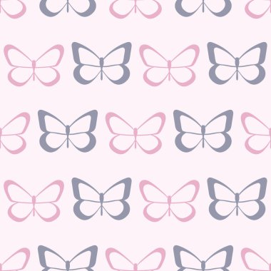 Vektör kelebeği pürüzsüz tekrar desen tasarımı arka planı.