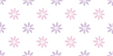 Şirin pastel çiçekler pürüzsüz tekrar eden şablon vektör arkaplanı, tekrarlayan duvar kağıdı.