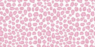 Çita pürüzsüz tekrar kalıbı, vektör arkaplan, tekrarlayan duvar kağıdı, hayvan izi, leopar deseni. Pastel pembe çita..