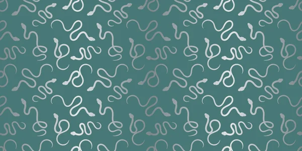 Modèle Répétition Serpent Fond Vectoriel Serpent Papier Peint Design Argenté — Image vectorielle