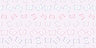 Kelebeksiz vektörsüz arka plan, yay duvar kağıdı. Şirin bir kız modeli. Renkli pastel desen tasarımı.