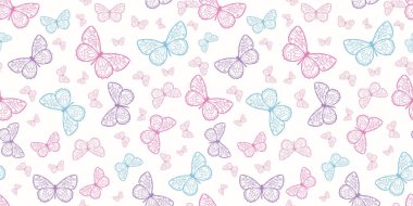 Kelebeksiz vektörsüz arka plan, yay duvar kağıdı. Şirin bir kız modeli. Pastel renkli kelebek.