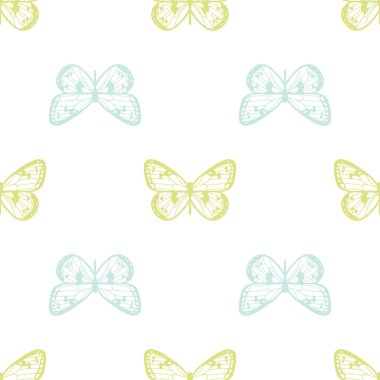 Kelebek dikişsiz desen tasarımı, vektör duvar kağıdı, sevimli kız arkaplan.