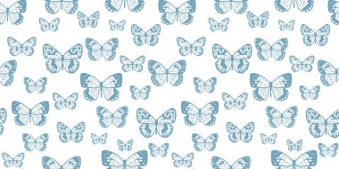 Kelebek dikişsiz desen tasarımı, vektör duvar kağıdı, sevimli kız arkaplan.