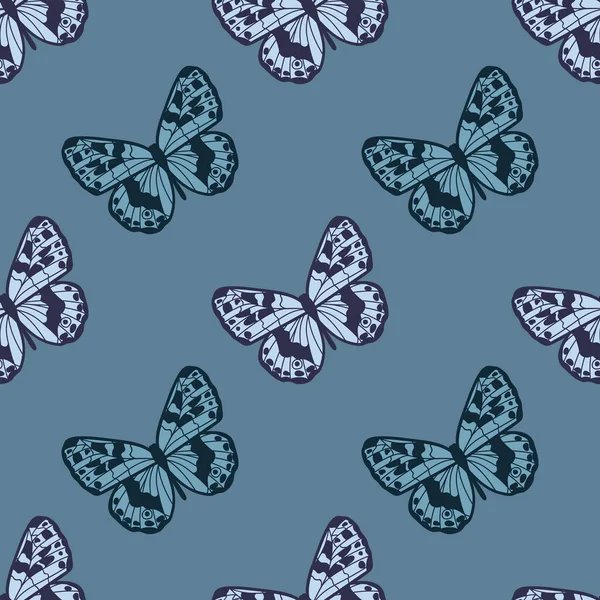 Butterfly Seamless Repeat Pattern Design Vector Wallpaper Cute Girly Background — Stockvector