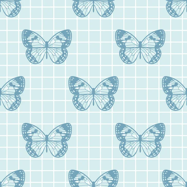 Butterfly Seamless Repeat Pattern Design Vector Wallpaper Cute Girly Background — Vector de stock