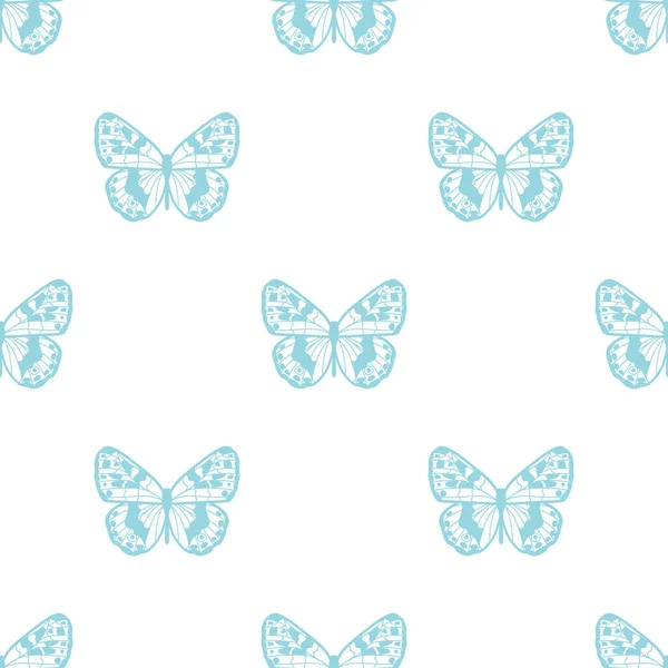 Butterfly Seamless Repeat Pattern Design Vector Wallpaper Cute Girly Background — Vector de stock