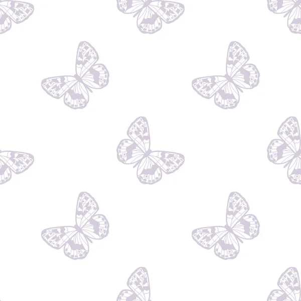 Butterfly Seamless Repeat Pattern Design Vector Wallpaper Cute Girly Background — Stock Vector