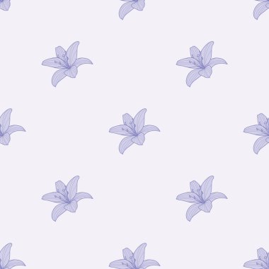 Vektör çiçek arkaplanı, zambak desenli tasarım, kusursuz tekrar desenli fayans, çiçekli arkaplan.