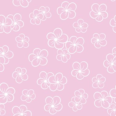 Simple floral repeat pattern design, cute spring pattern, vector background, flower wallpaper. Girly pattern.