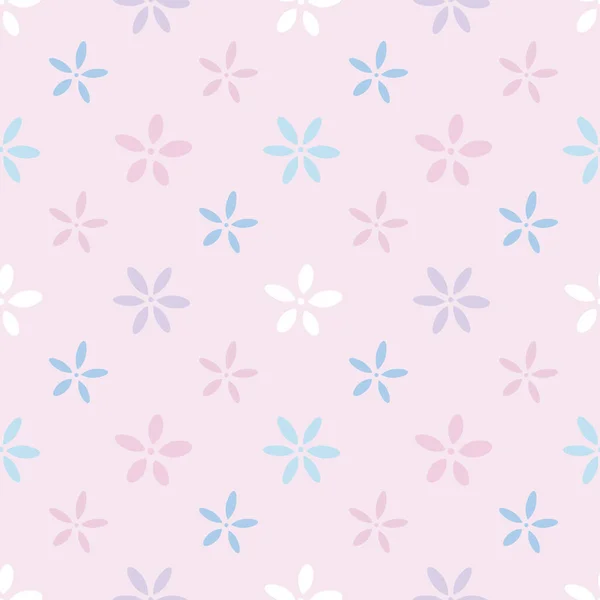 Pastel Pink Girly Floral Vector Background Seamless Repeat Pattern Tiny — ストックベクタ